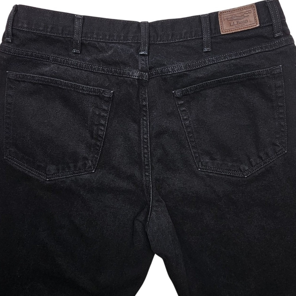 LL Bean Mens Classic Fit Black Denim Jeans 37x29 Straight Leg 100% Cotton 220626 - Picture 10 of 12